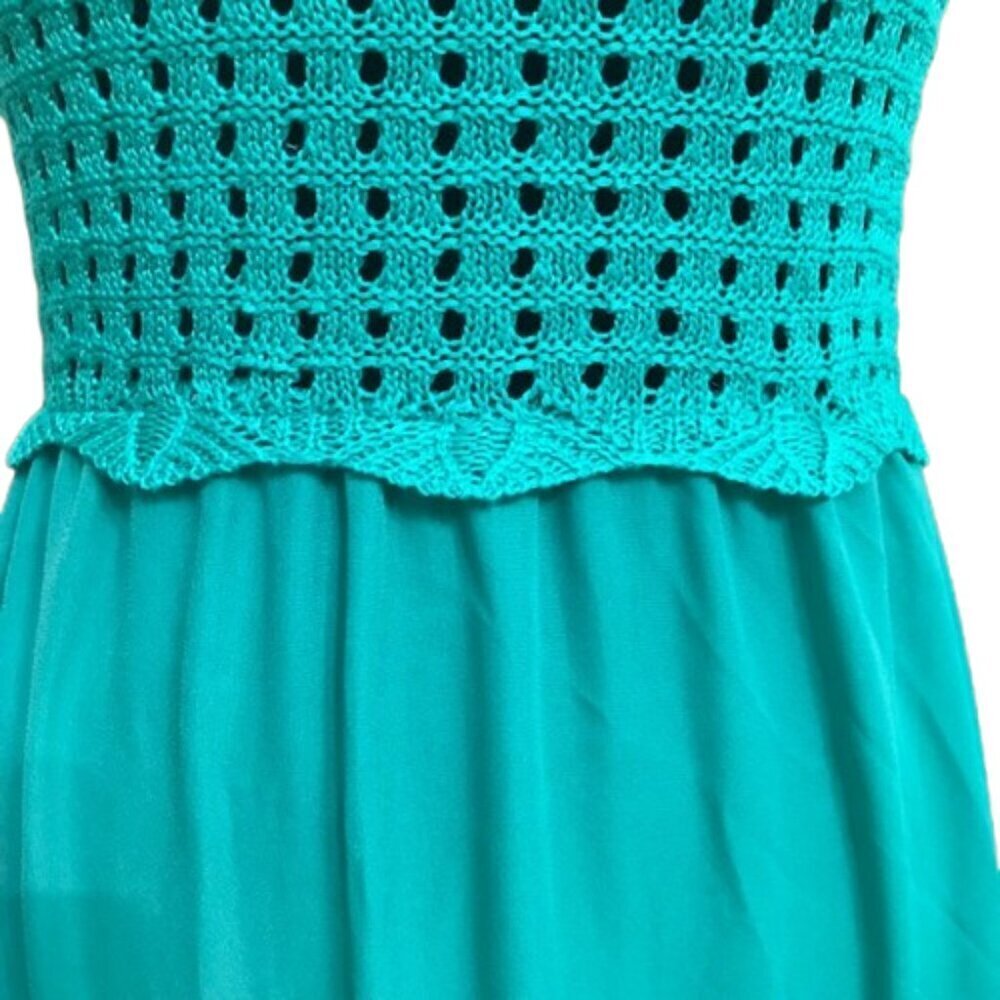 NWT Cupshe Women's Kelly Green Crochet Backless Lace-Up Maxi Dress Size Large - Picture 6 of 14